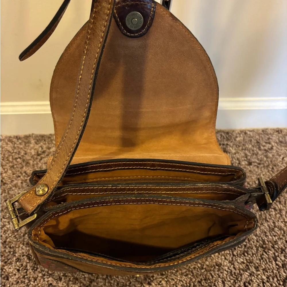 Patricia Nash Floral Brown Crossbody Bag - Picture 3 of 10